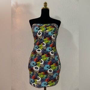 Vintage Volcom Multicolor Strapless Dress